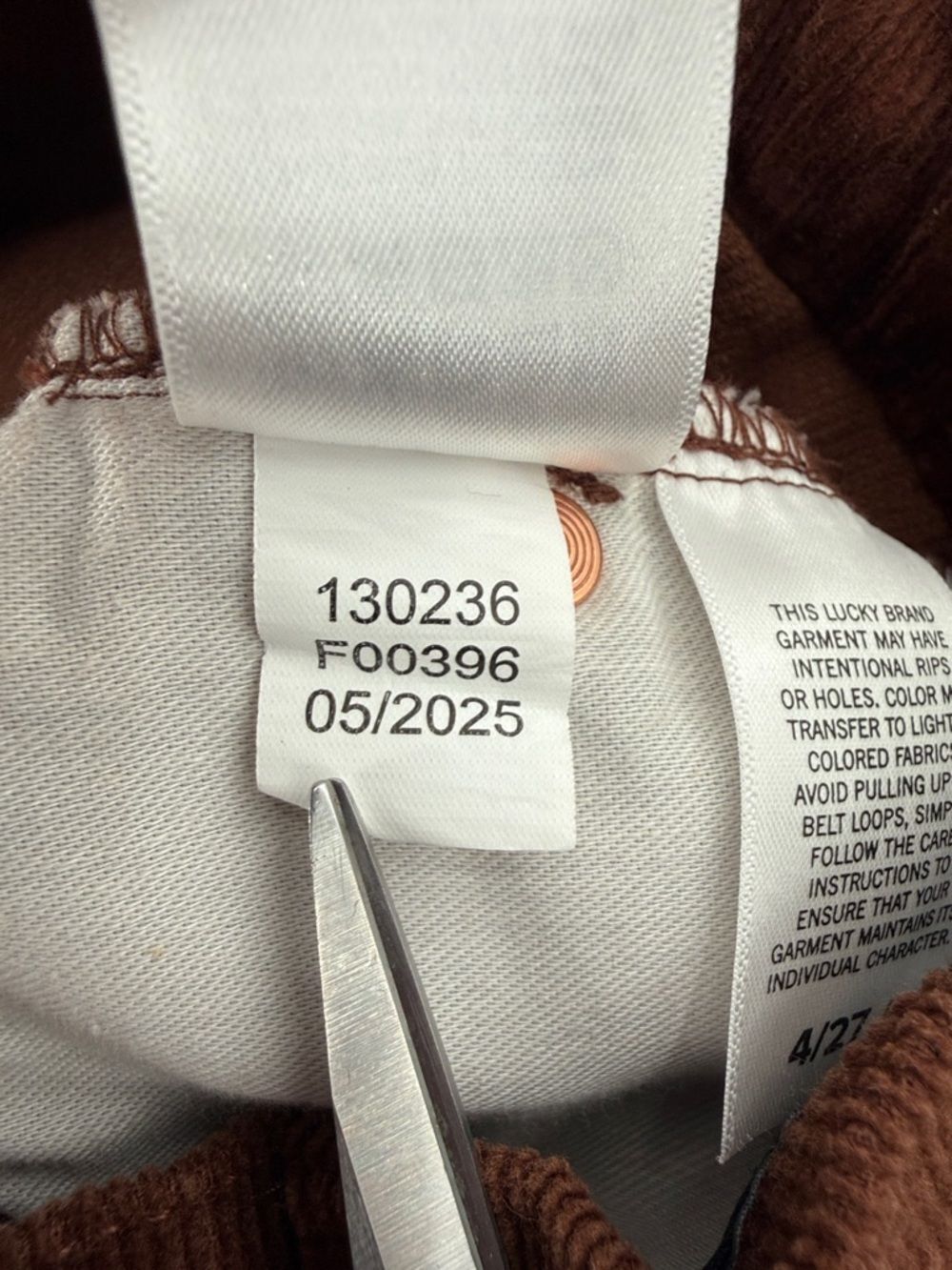 Lucky Brand Pants Wm 4 27 Brown Corduroy Sweet Mid Rise Bootcut - Picture 15 of 15
